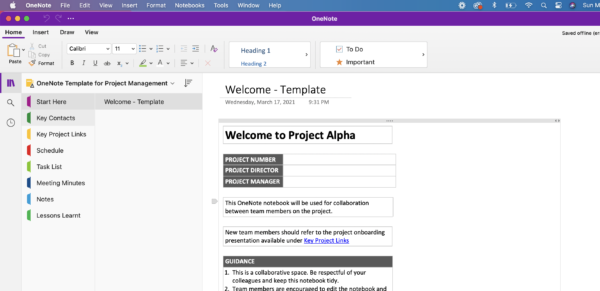 OneNote Template for Project Collaboration - The Better Grind