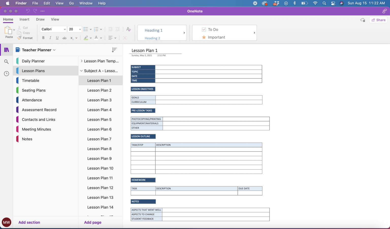 OneNote Planner for Teachers - The Better Grind