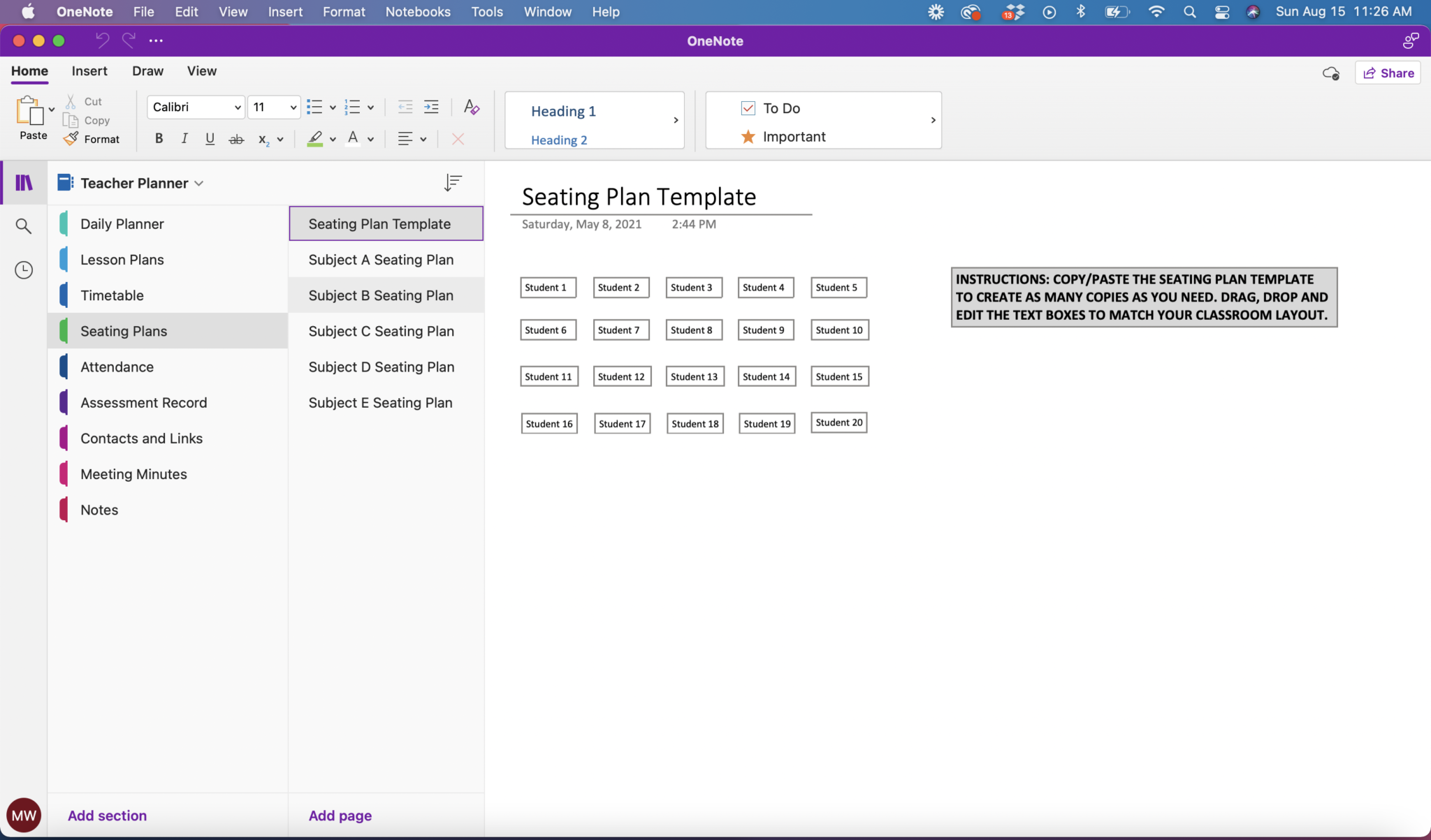 OneNote Planner for Teachers - The Better Grind