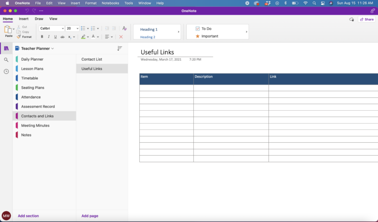 OneNote Planner for Teachers - The Better Grind